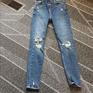 FP Movement by Free People Ripped Skinny Jeans in Light Blue